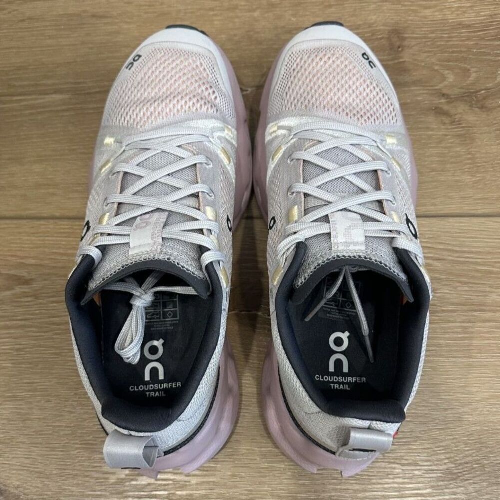 Women's On CloudSurfer Trail Running Shoes Silver/Mauve Size 9.5 GUC! - Picture 6 of 9